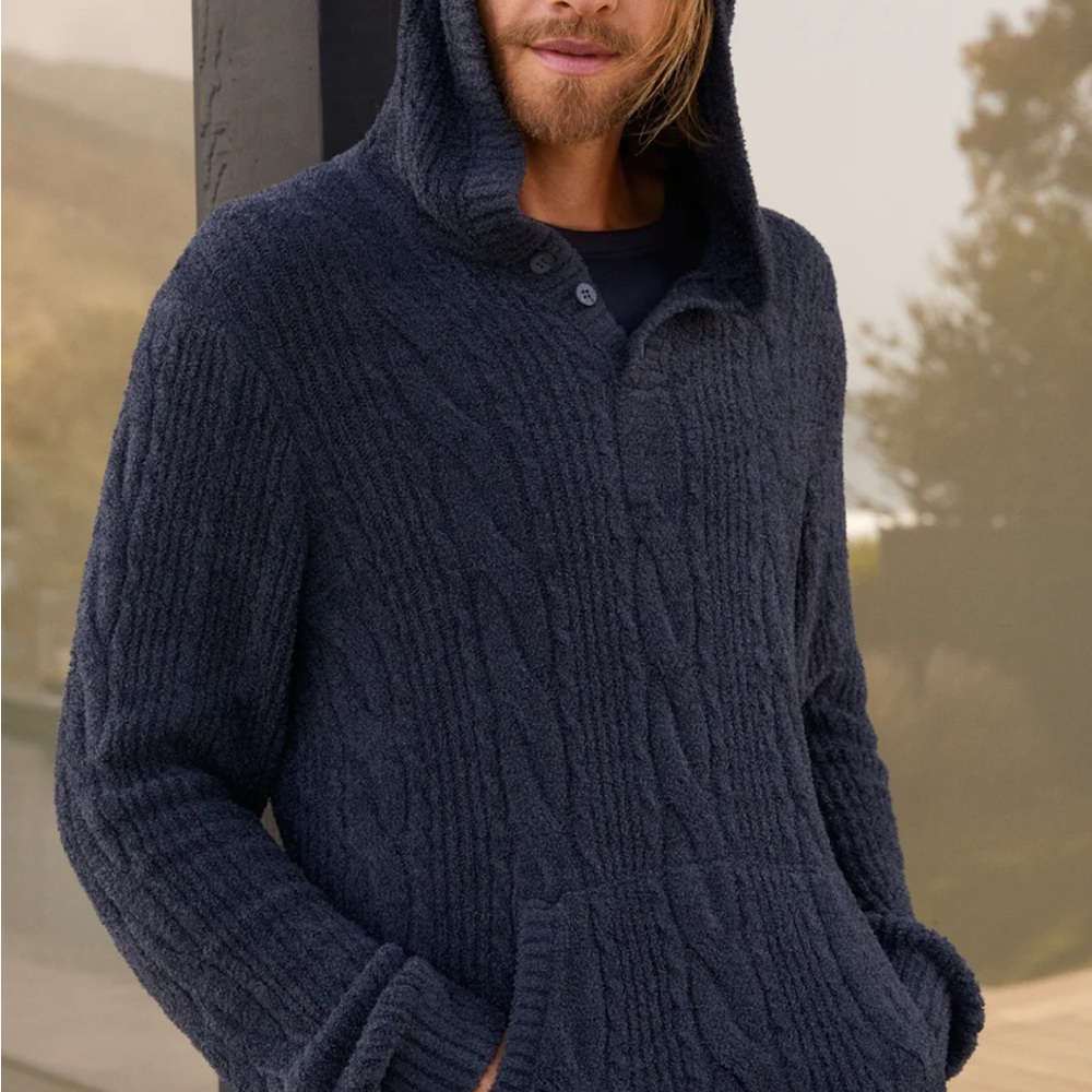 CozyChic Lite® Men’s Cable Hooded Henley